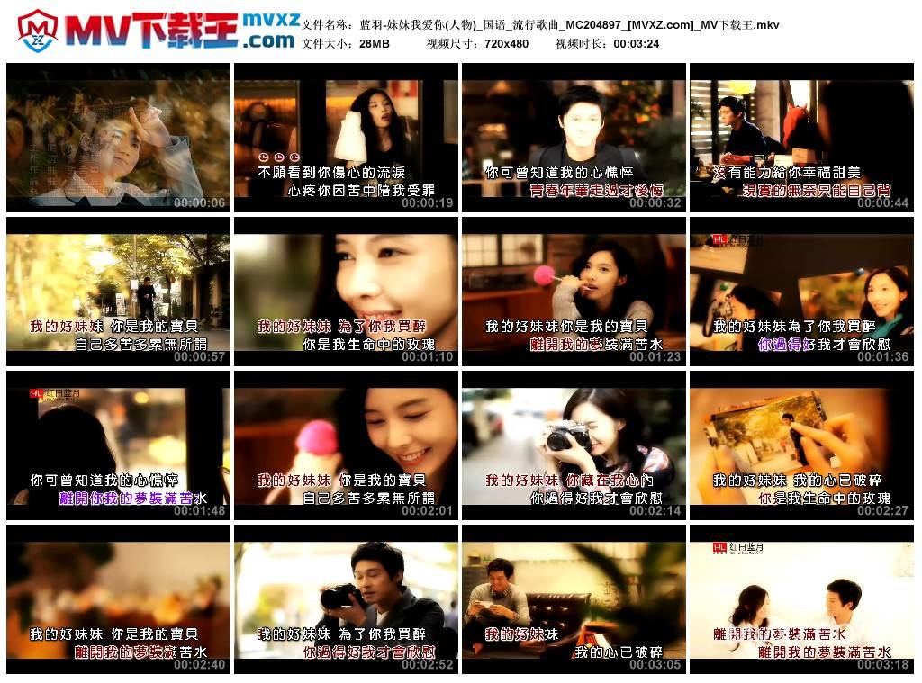 蓝羽-妹妹我爱你(人物)_国语_流行歌曲_MC204897
